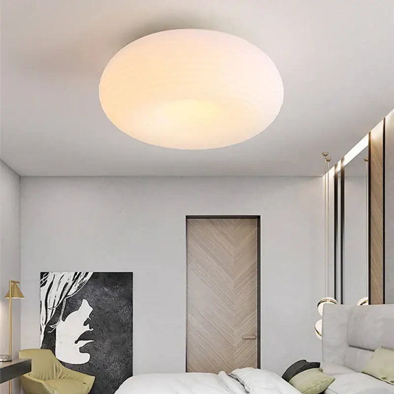 DecorBites apple shape ceiling chandelier with frosted glass diffuser emitting warm ambient glow for bedroom and kitchen