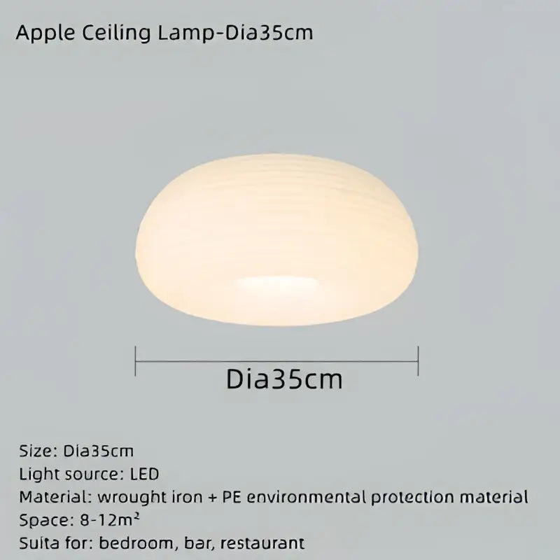 Decorbites apple shape ceiling chandelier with sleek oval design and soft white diffuser for bedroom kitchen dining room