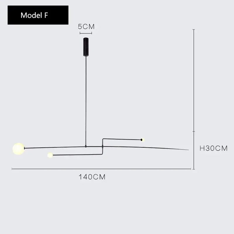 DecorBites Arc line chandelier is a minimalist black metal pendant light with three spherical glass bulbs for living space