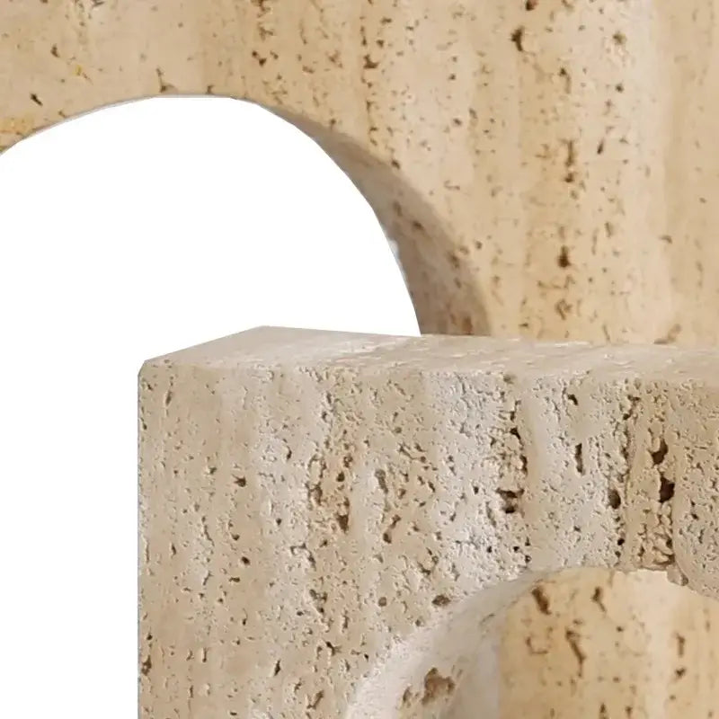 Beige textured stone geometry ornament with curved arches and rectangular blocks by decorbites arch stone for modern decor