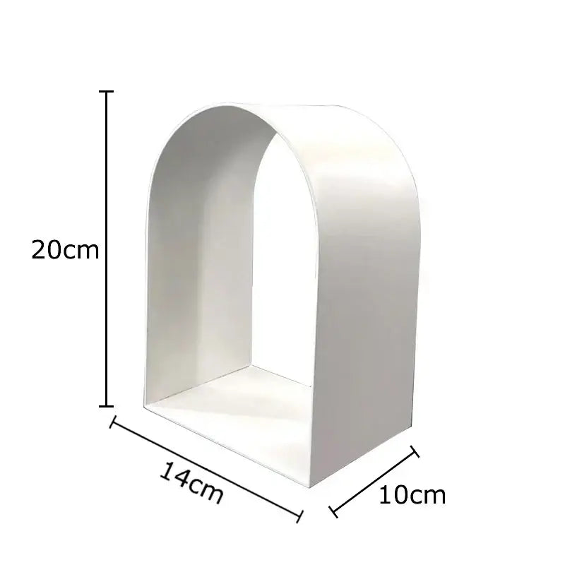White arched shelf with smooth glossy finish and clean lines decorbites arches geometry desk decoration for modern rooms