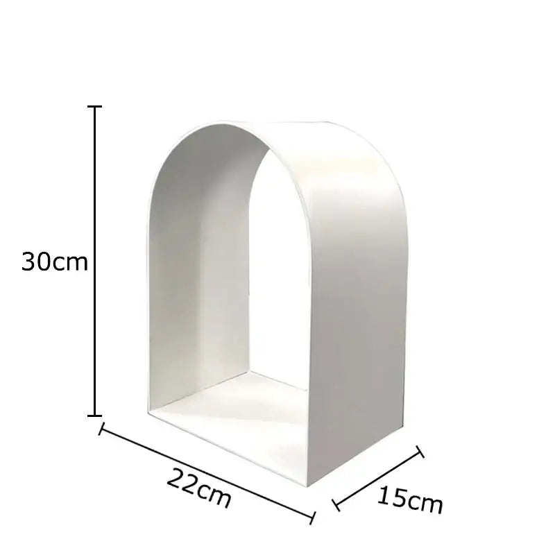 White arched shelf with smooth minimalist design and clean lines in decorbites arches geometry desk decoration