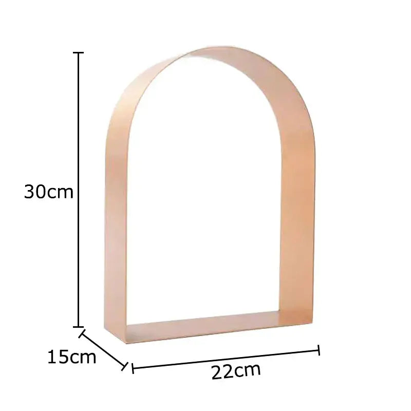Decorbites arches geometry rose gold metal arched shelf minimalist design for modern geometry desk decoration