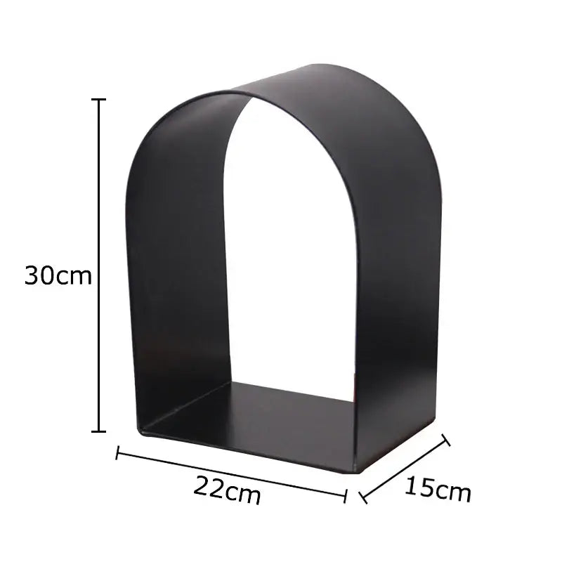 Black metal bookshelf with arched top and rectangular base from decorbites arches geometry desk decoration collection