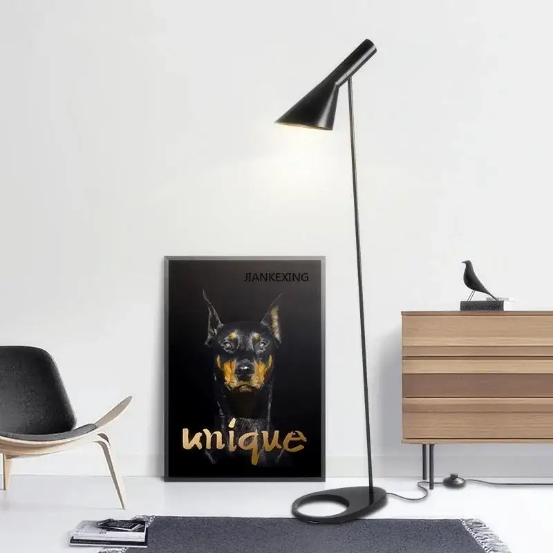 Black decorbites arne jacobsen corner floor lamp with sleek modern conical shade for living room decor
