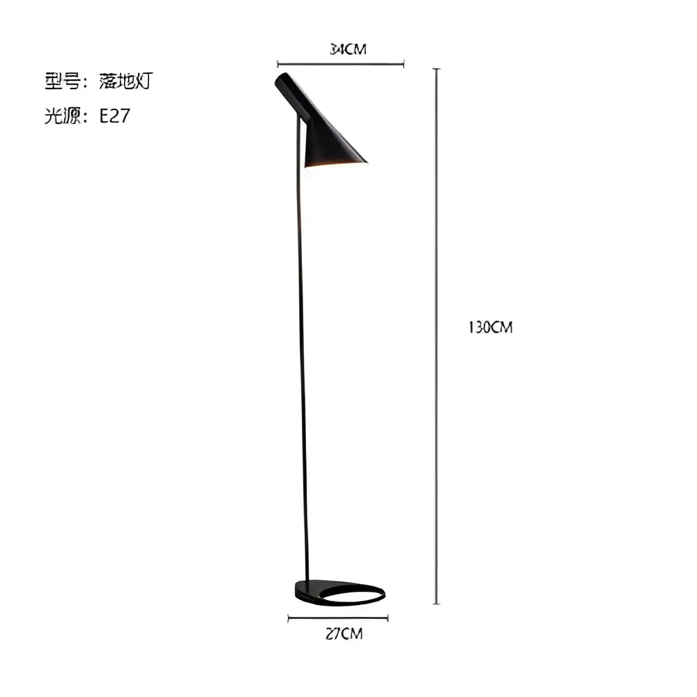 Black minimalist floor lamp with sleek slender pole from decorbites arne jacobsen corner LED modern living room decor