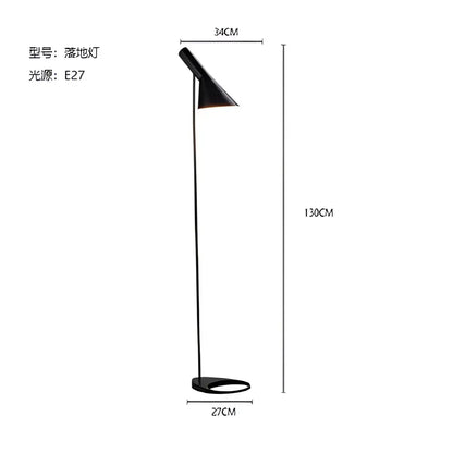 Black minimalist floor lamp with sleek slender pole from decorbites arne jacobsen corner LED modern living room decor