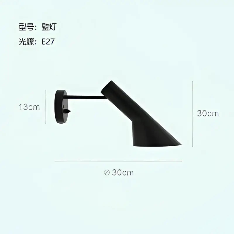 Black matte finished decorbites arne jacobsen corner floor lamp with sleek angular design and e27 bulb socket for modern decor