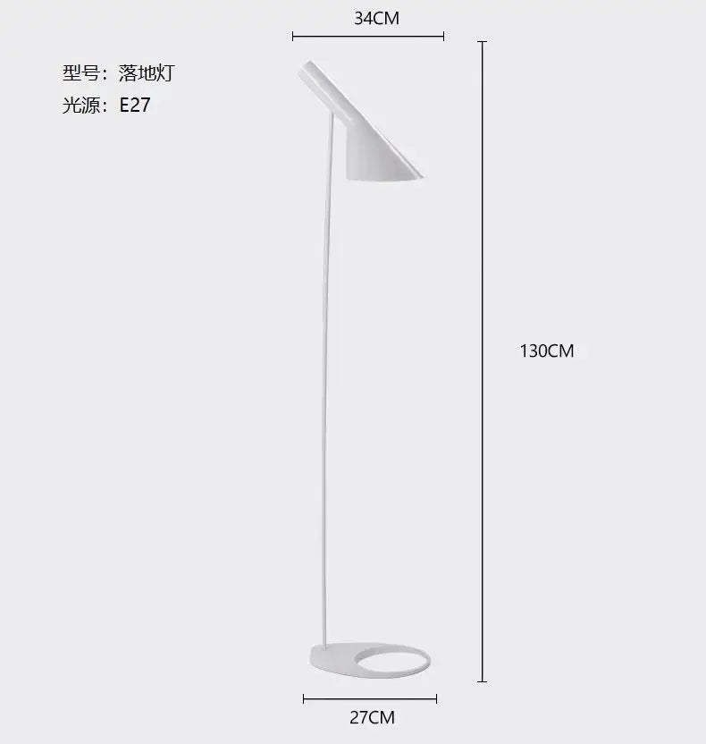 White minimalist floor lamp with e27 bulb socket for modern living room decorbites arne jacobsen corner design
