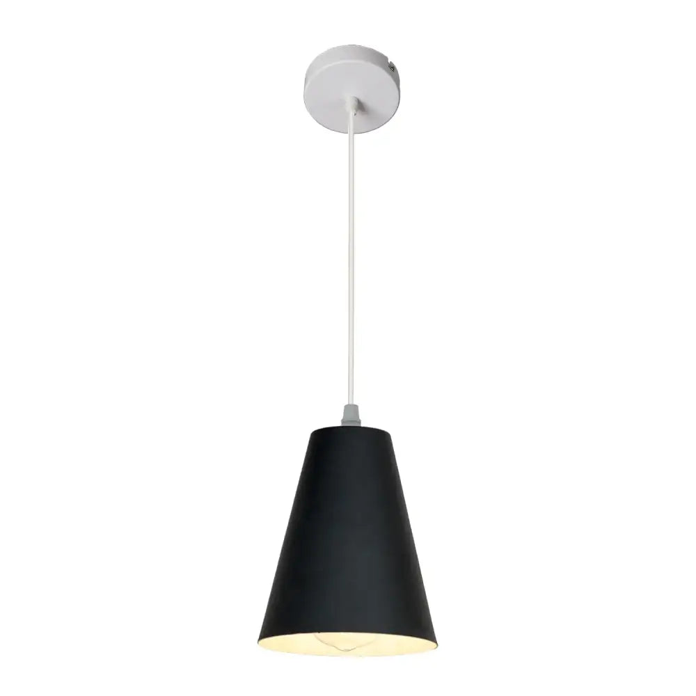 Black conical pendant lamp with white ceiling mount and cord from decorbites art colorful pendant collection