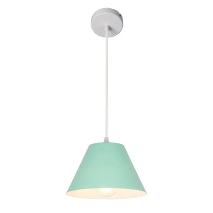 Minimalist decorbites art colorful pendant lamp with matte mint green conical shade for modern dining room lighting