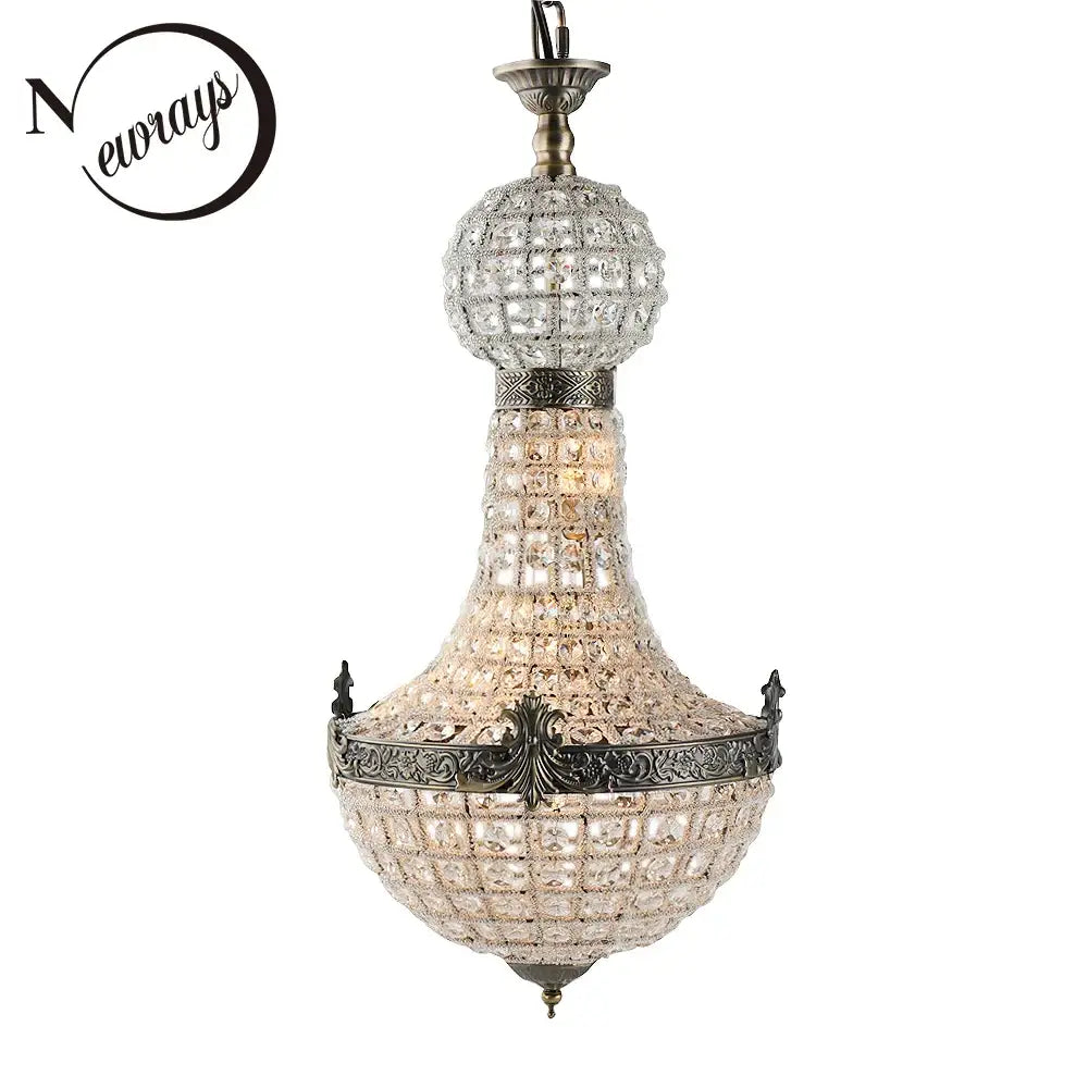 Antique brass and crystal decorbites art deco crystal led chandelier with intricate metalwork for parlor or bedroom