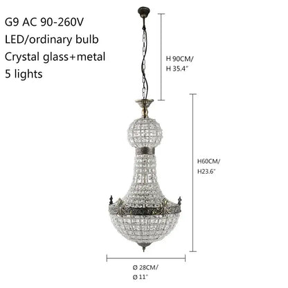An elegant DecorBites Art Deco crystal LED chandelier with five lights and metallic finish for parlor or bedroom