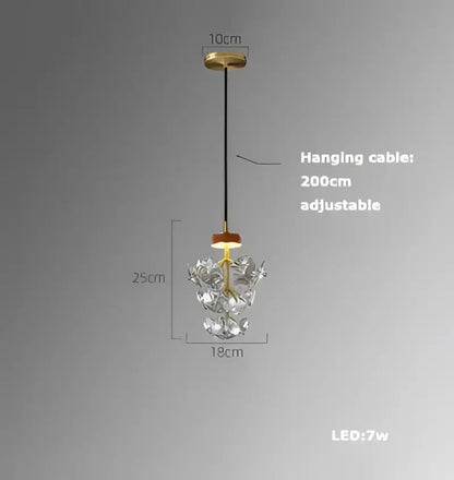 DecorBites Art Deco LED glass ceiling pendant light with crystal-encrusted gold frame and adjustable black cable