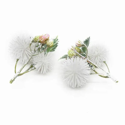 Decorbites™ artificial grass plants featuring white artificial dandelion clusters with green stems and pinkish buds for home decor