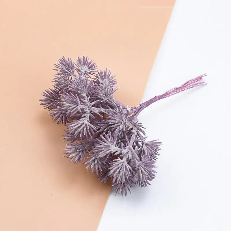 Purple artificial gypsophila plants with frosted spiky needles and slender stem for home decor and diy gifts
