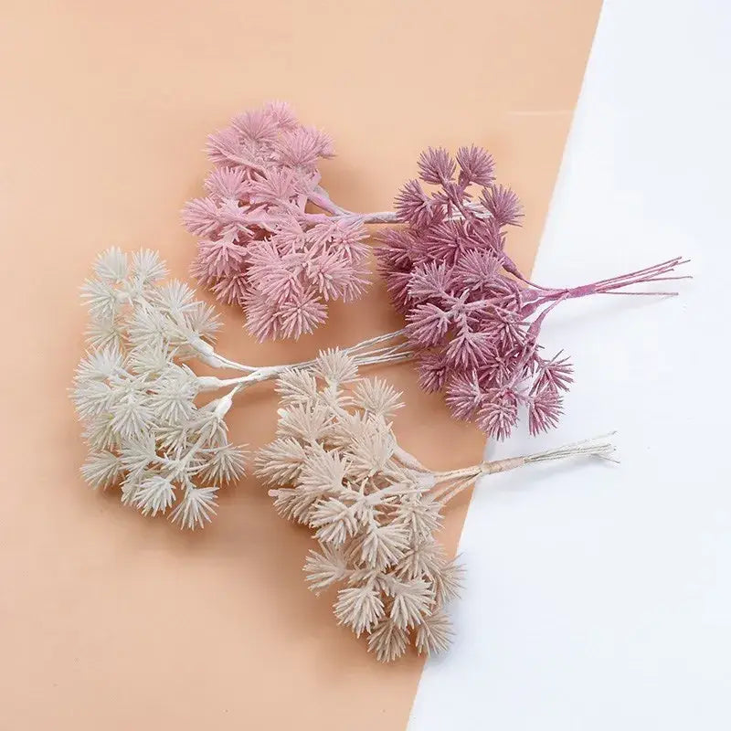 Decorbites™ artificial gypsophila plants featuring soft pink and off-white plastic pine branch clusters for home decor and diy gifts