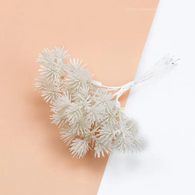 White artificial spiky foliage cluster of DecorBites™ artificial gypsophila plants for home decor and diy gifts