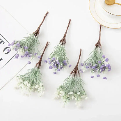 DecorBites™ artificial gypsophila plants with delicate lavender and white synthetic flowers for home decor and weddings
