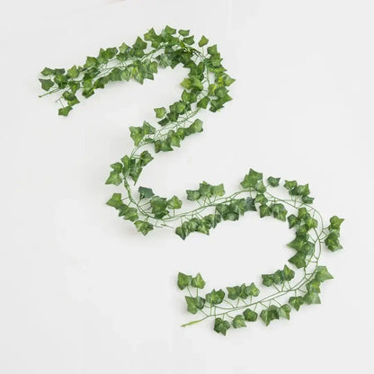 Decorbites artificial hanging christmas garland with green silk leaves and realistic ivy vine texture for home and garden
