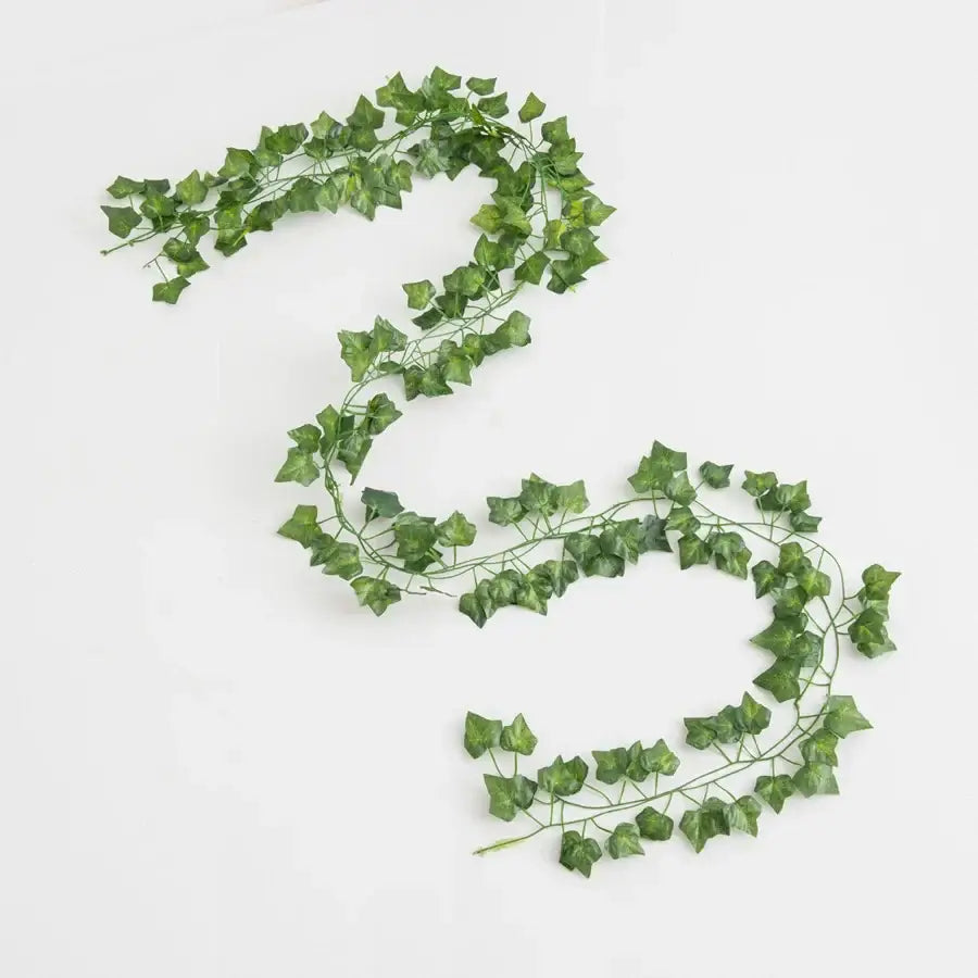 Decorbites artificial hanging christmas garland with green silk leaves and realistic ivy vine texture for home and garden