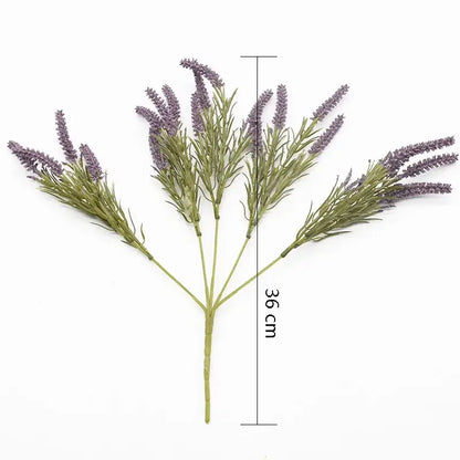 Decorbites™ artificial lavender plants with 36 cm purple flower clusters and green stems for home decor and weddings