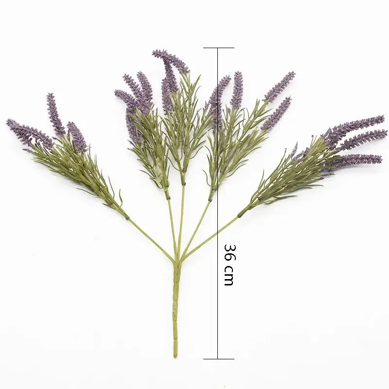 Decorbites™ artificial lavender plants with 36 cm purple flower clusters and green stems for home decor and weddings