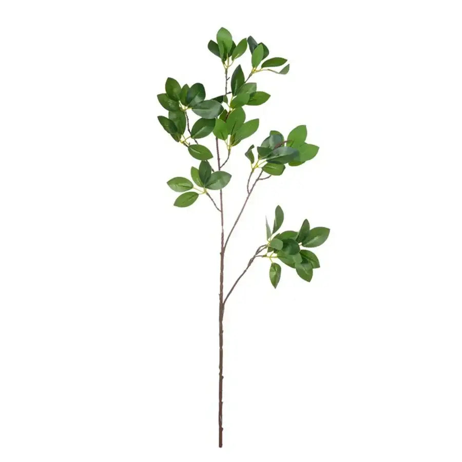 Decorbites artificial maple leaf bouquet featuring a slender green leafy branch with realistic foliage and brown stem