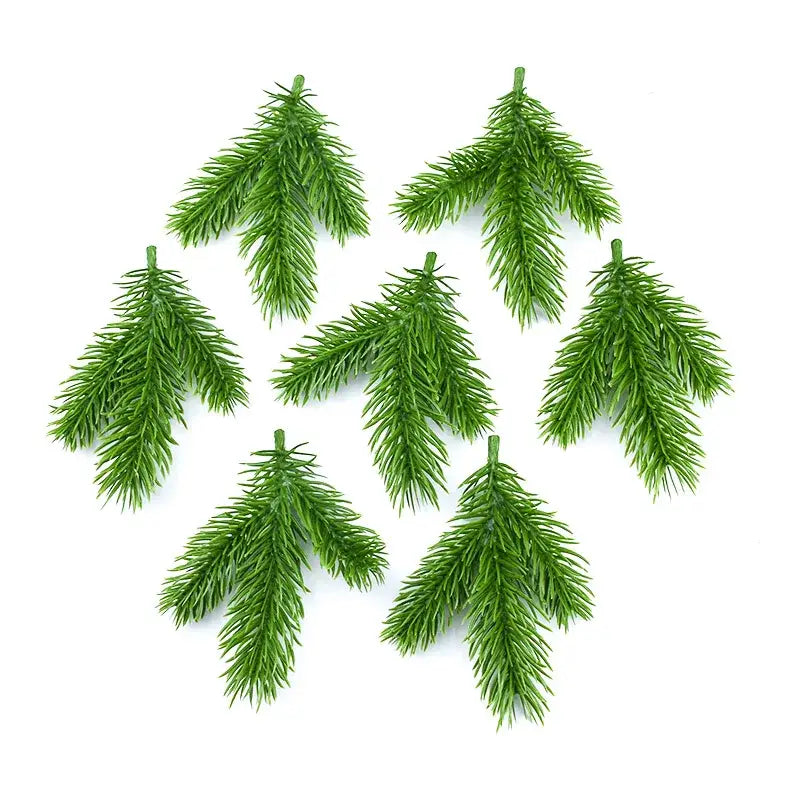 Green artificial pine needle plants by decorbites for christmas decor and diy wreaths with realistic needles