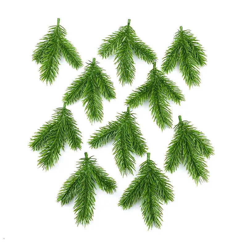 Green artificial pine needle plants by decorbites for christmas decor and diy wreaths with realistic needle plants