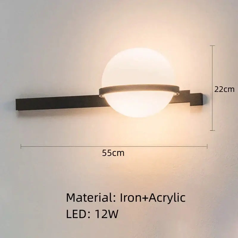 Modern black iron and acrylic pendant light with spherical frosted glass diffuser for decorbites artificial plant pendant