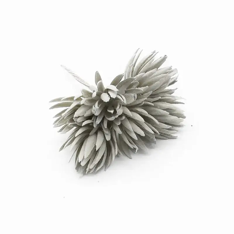 A silver spiky flower-shaped decorative pin with layered petals for decorbites artificial plant fake flowers christmas decor