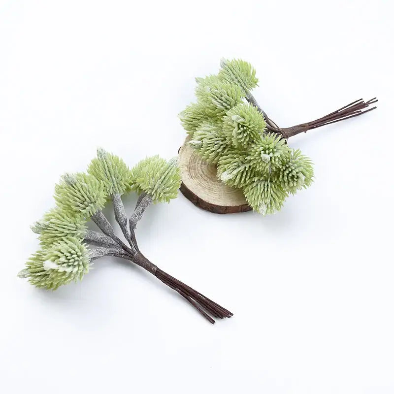 Decorbites artificial plants faux evergreen branches with frosted green spiky foliage for christmas decorations