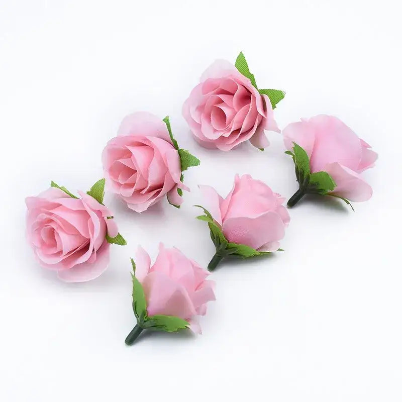 Pink artificial plants decorative roses with green stems and leaves decorbites decorative flowers brooch for home decor