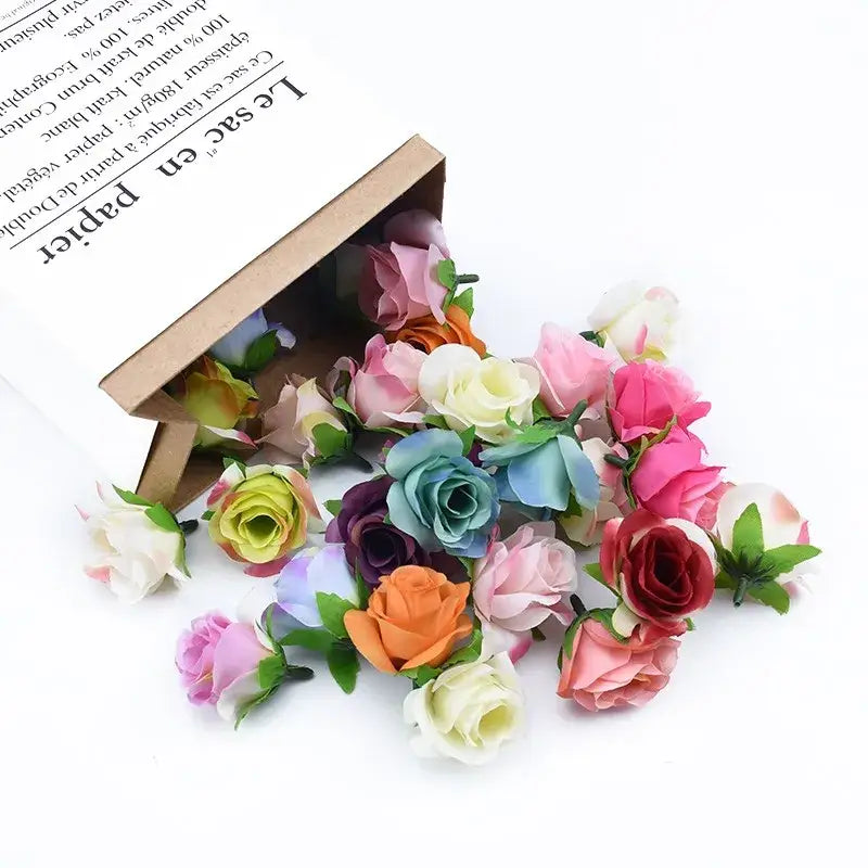 Decorbites™ artificial plants decorative flowers brooch featuring pastel and vibrant silk roses for home and christmas decor