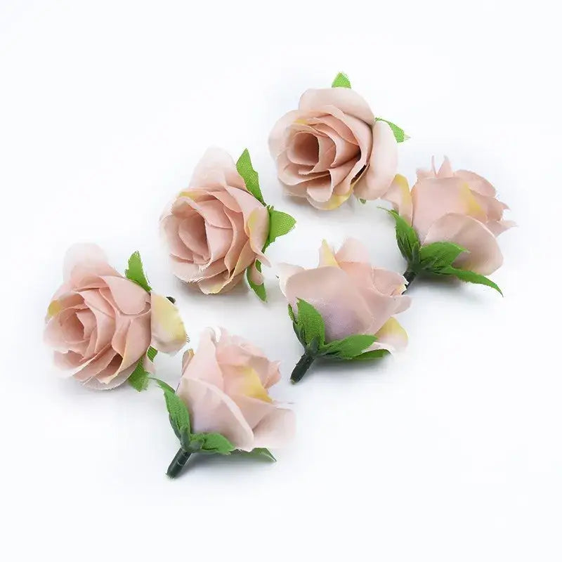 Delicate pink fabric artificial plants decorative flowers brooch by decorbites for diy home christmas decor