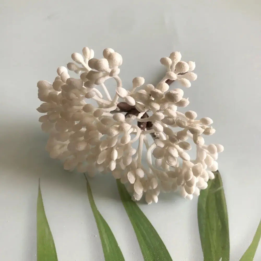 White delicate paper flower cluster with textured surface in decorbites artificial plants diy dried plants garland craft