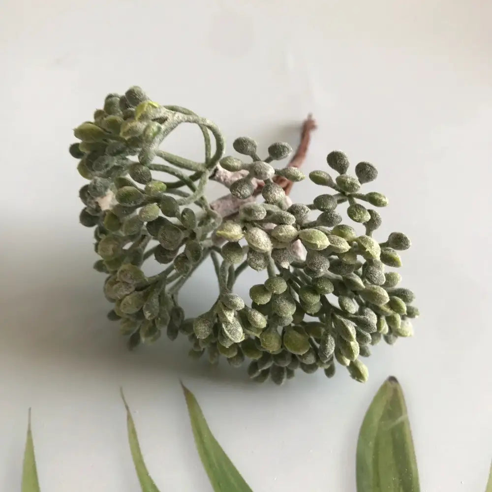 Decorbites artificial plants faux green berry cluster with frosty finish and delicate stems for artificial plants diy and dried plants