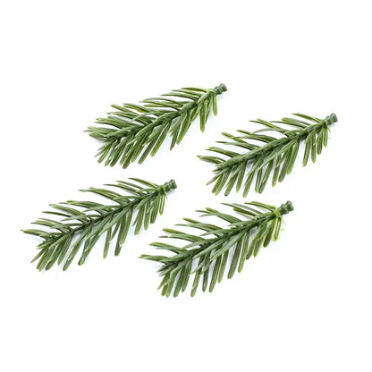 Four dark green artificial pine branches with detailed needle foliage for decorbites artificial plants home decor use