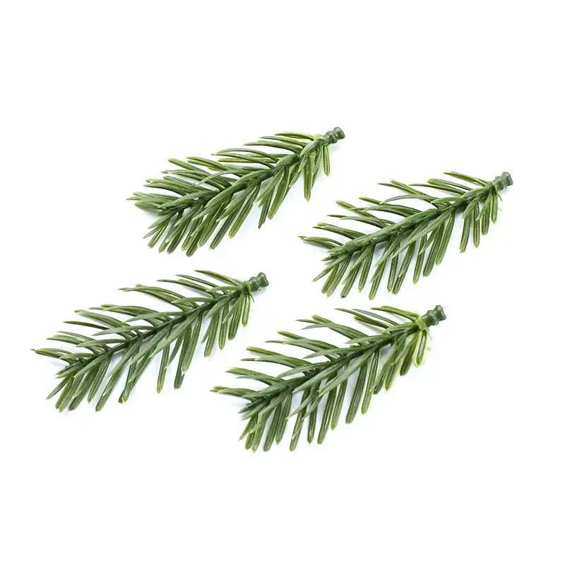 Four dark green artificial pine branches with detailed needle foliage for decorbites artificial plants home decor use