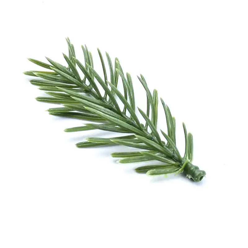 A fresh vibrant green pine branch with slender needles from decorbites artificial plants for home decor use