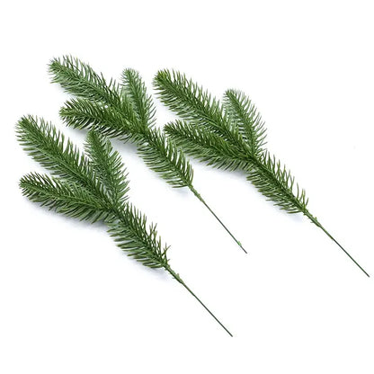 Green decorbites artificial plants featuring detailed needle-like foliage and thin wire stems for bridal decor and crafts