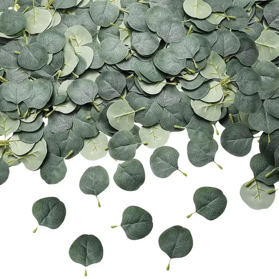 Decorbites artificial roses featuring artificial eucalyptus leaves in varying green shades for home wedding christmas decor