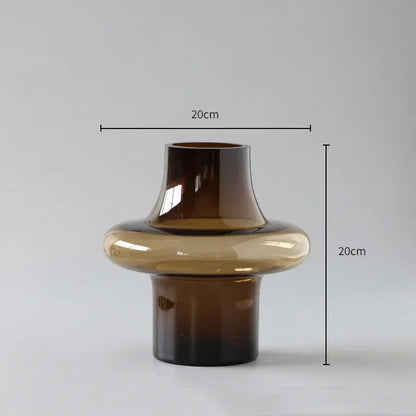 Artisan Glass Vase for Elegant Home Decor - Amber Small - Vase