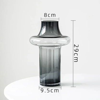 Artisan Glass Vase for Elegant Home Decor - Grey large - Vase