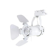 White metal decorbites artwork led track lighting fixture with adjustable spotlight and four leaf-shaped reflectors