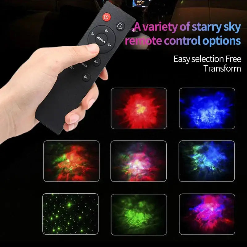 Black remote control with red power button for decorbites astronaut galaxy night light selecting starry sky effects