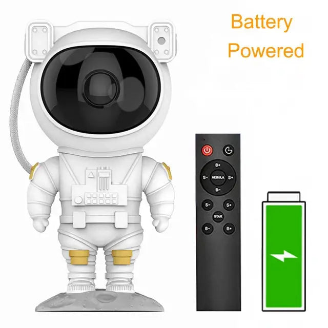 Decorbites astronaut projector starry night light white lamp with black lens and gold accents for bedroom night light