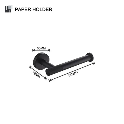 Decorbites bathroom hardware set paper holder with black matte finish metal and sleek modern design for bathroom use