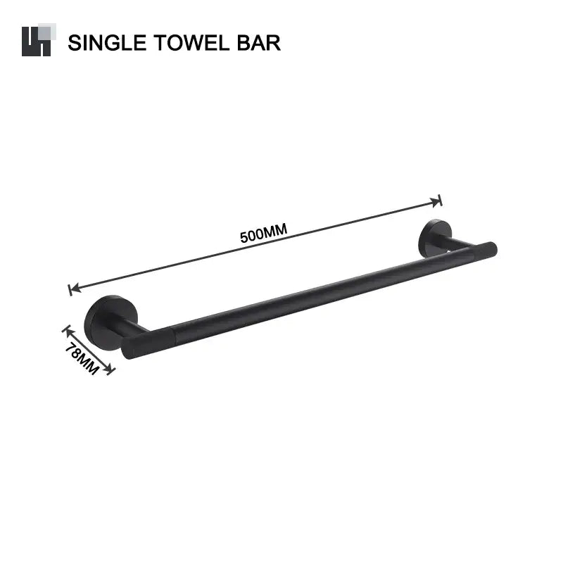 Black matte finished single towel bar with sleek modern design from decorbites bathroom hardware set for organized spaces
